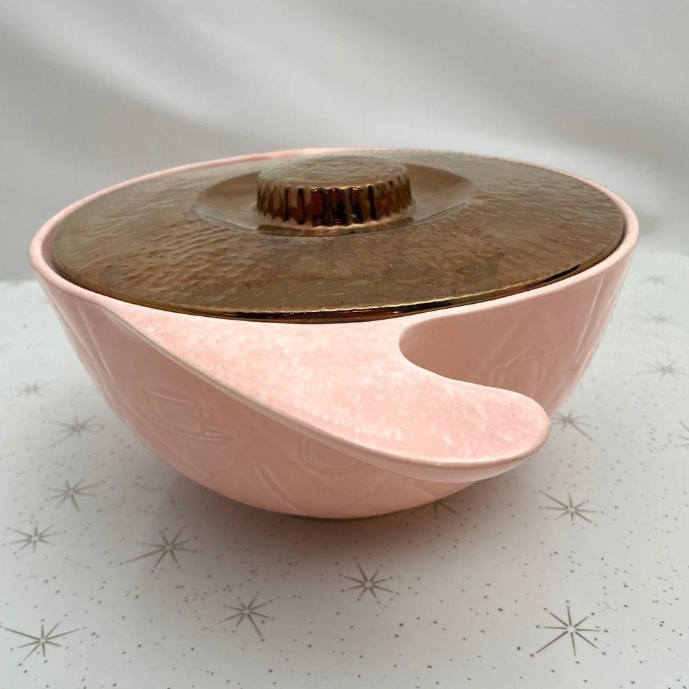 vintage Batter bowl with lid, Shawnee pottery bowl, Kenwood line